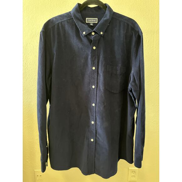 Club Room Corduroy Shirt Mens Size XXL Cotton Blue Button Up Casual - Picture 1 of 4